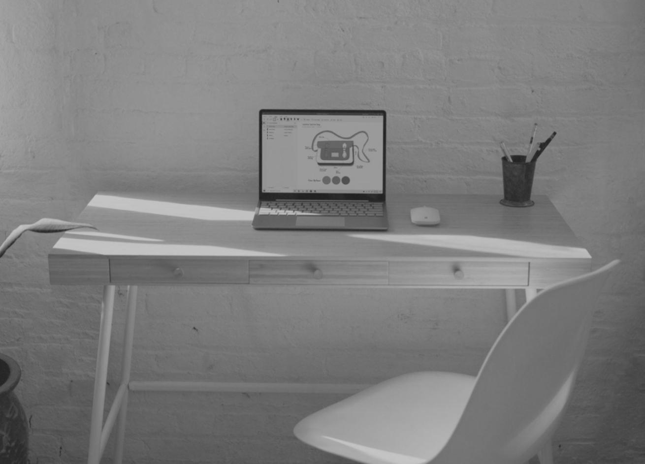 Financial planning workspace with charts and notes